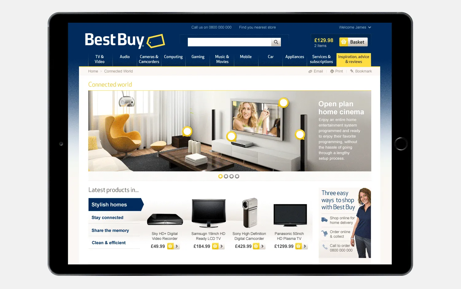 Best Buy UK product category page design