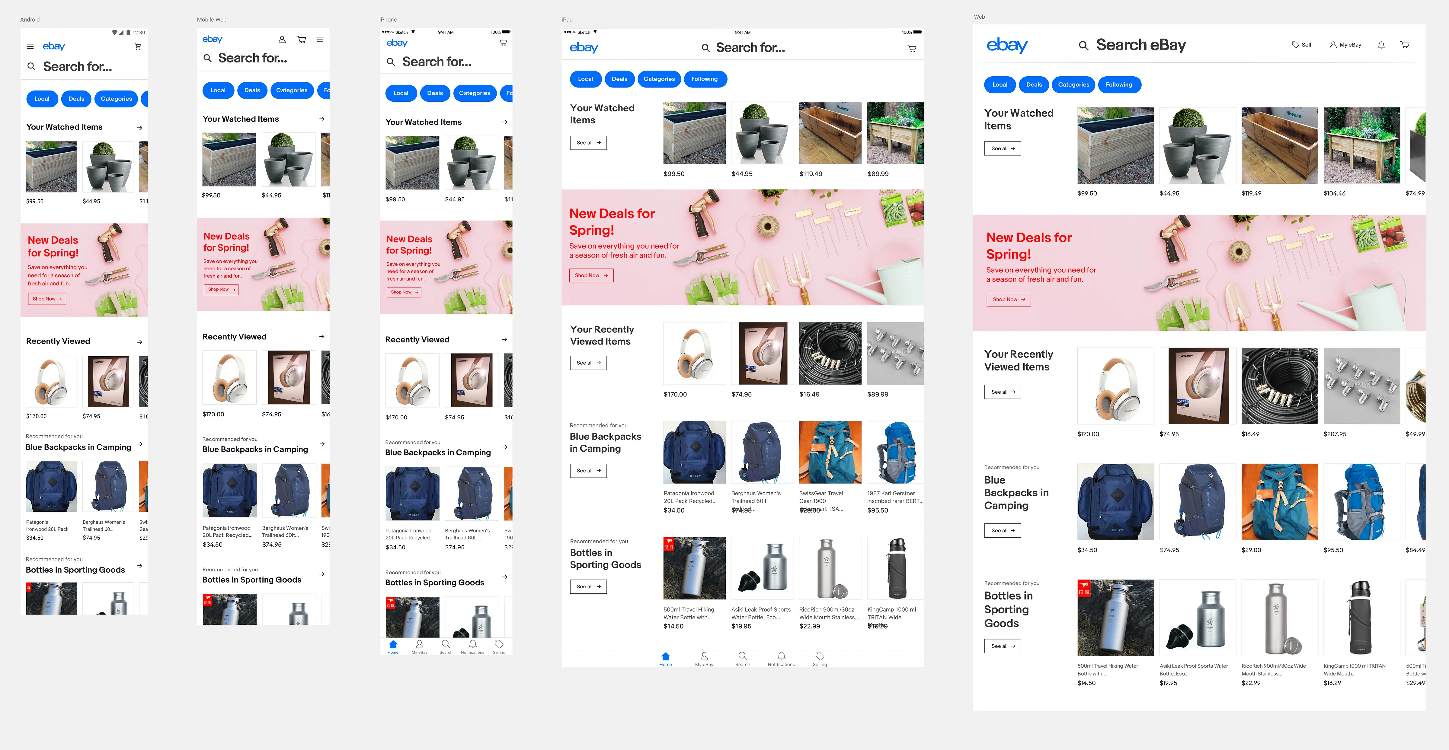 Platform-specific experience mapping within a consistent eBay brand framework