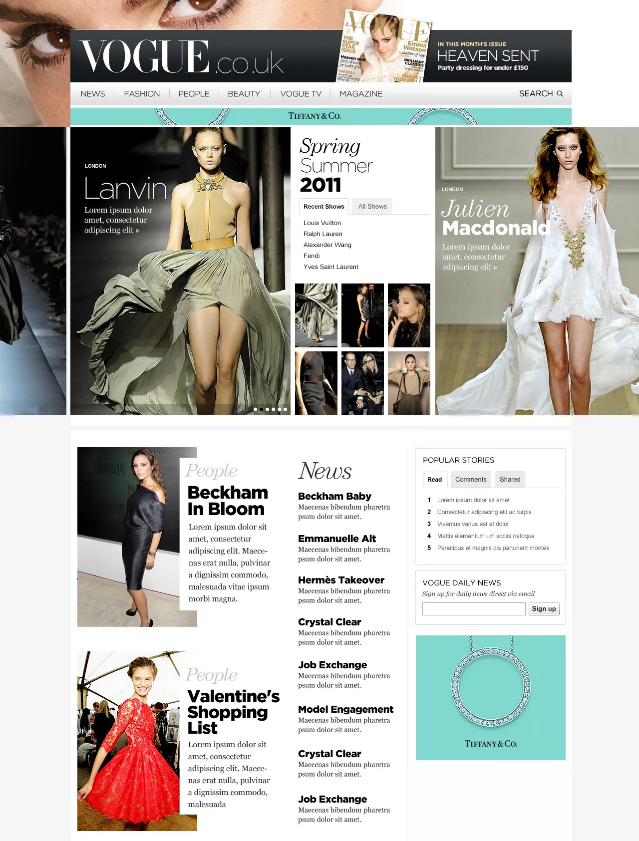 Vogue.com interactive magazine archive and promotion